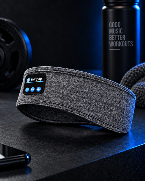 Bluetooth headband in use